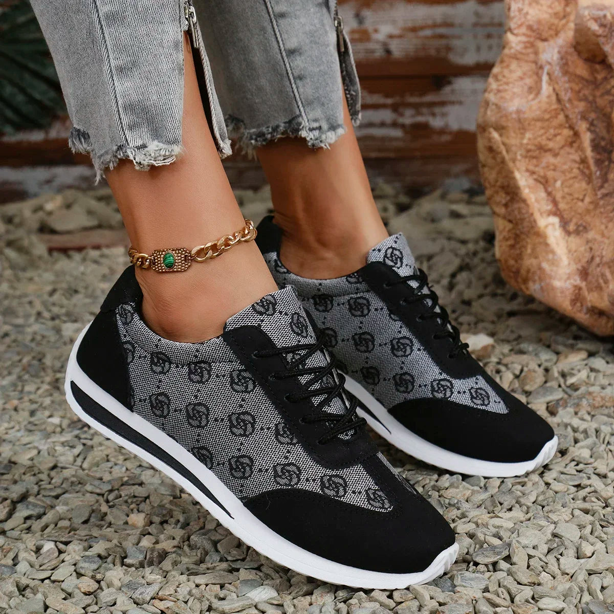 Designer Cross Strap Sneakers