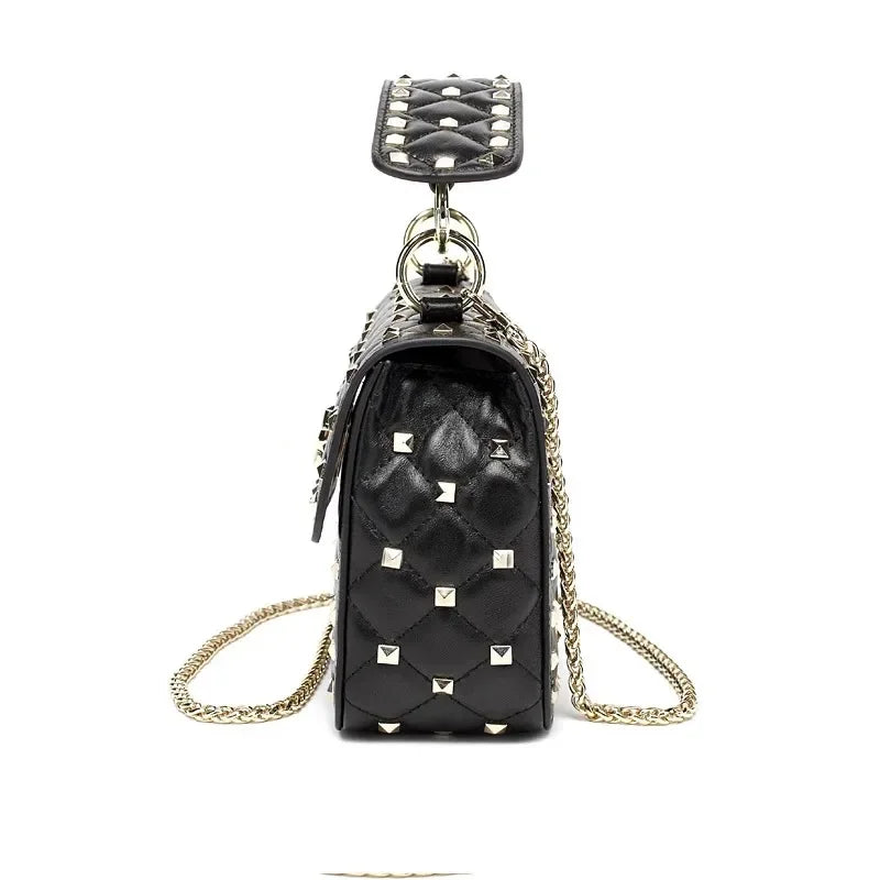 Sheepskin Leather Rivet Handbags