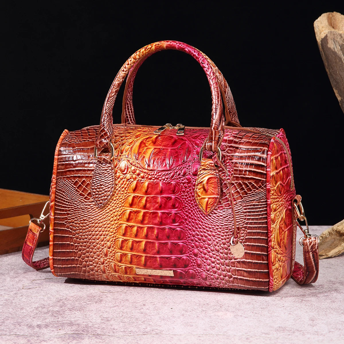 Ombre Crocodile Satchel