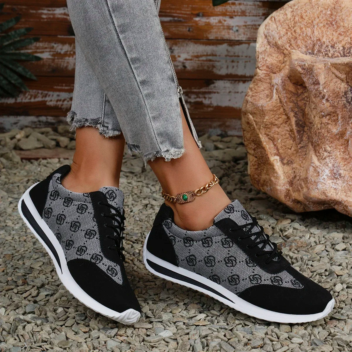 Designer Cross Strap Sneakers