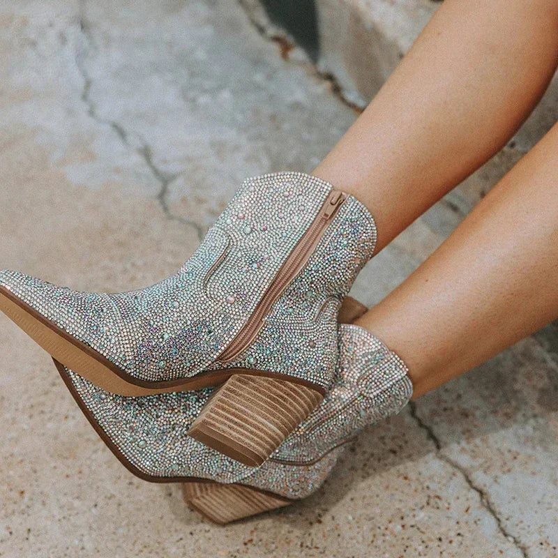 Western Cowgirl Glitter Boots