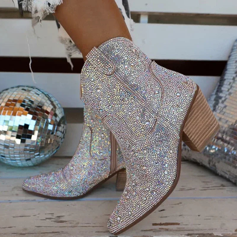 Western Cowgirl Glitter Boots