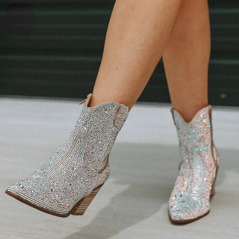 Western Cowgirl Glitter Boots