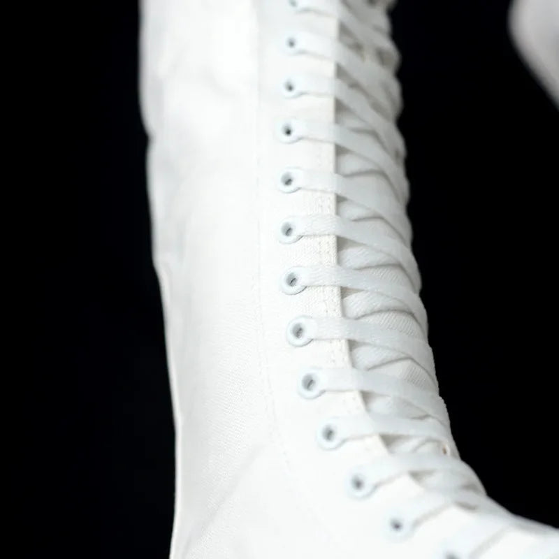 Lace Up Knee High Boots