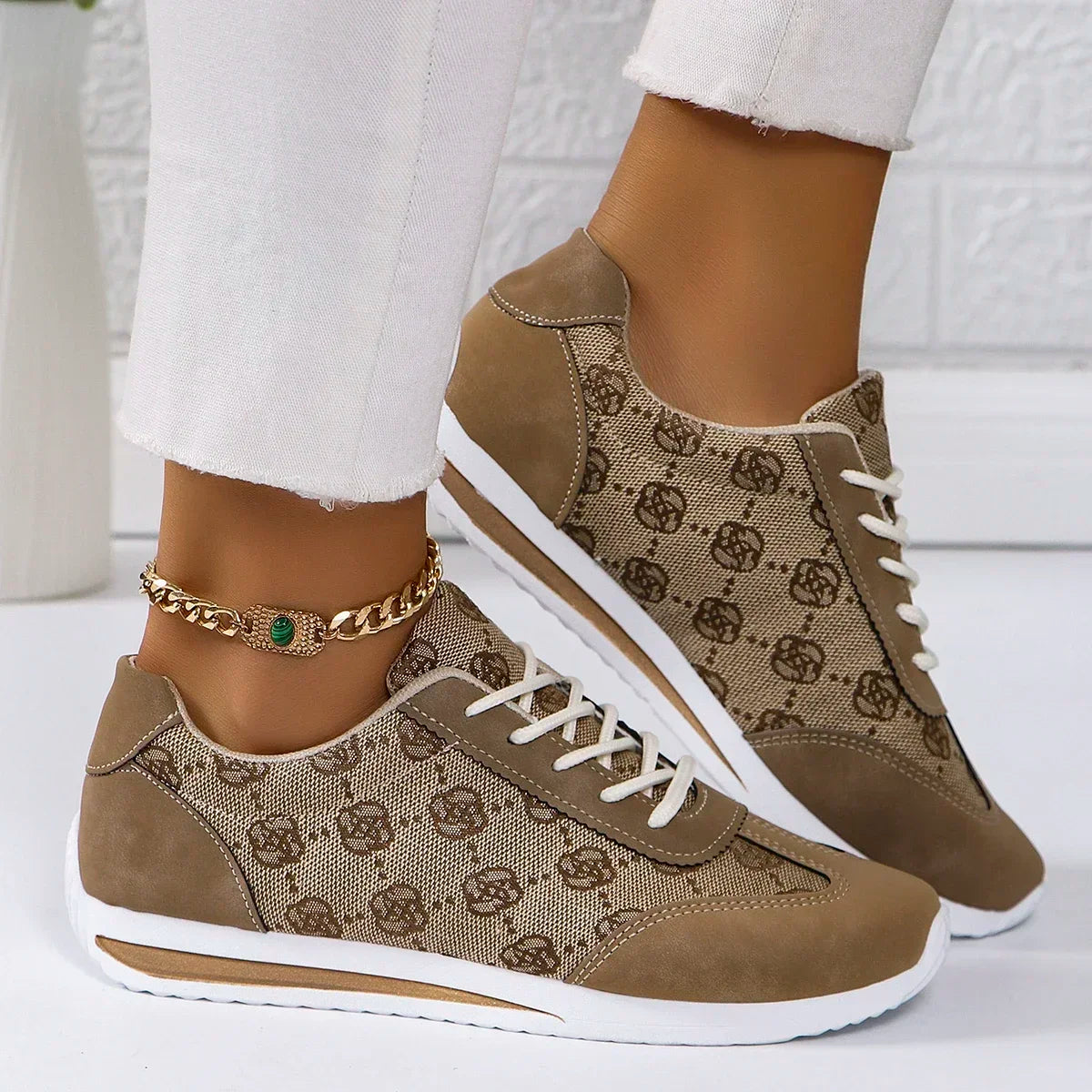 Designer Cross Strap Sneakers