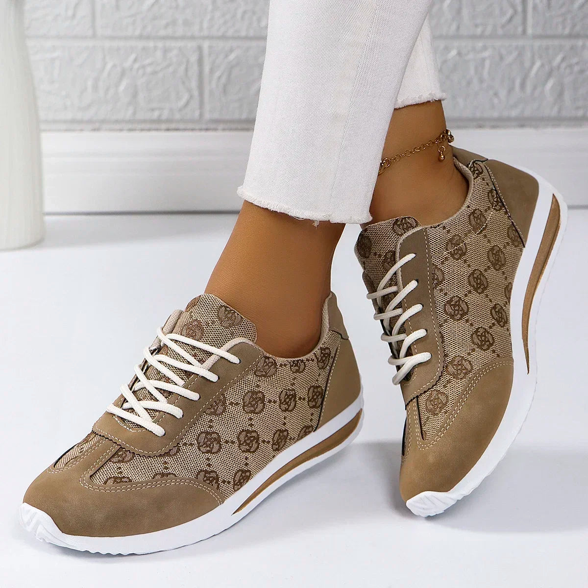 Designer Cross Strap Sneakers