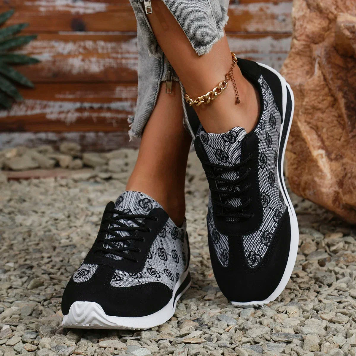 Designer Cross Strap Sneakers