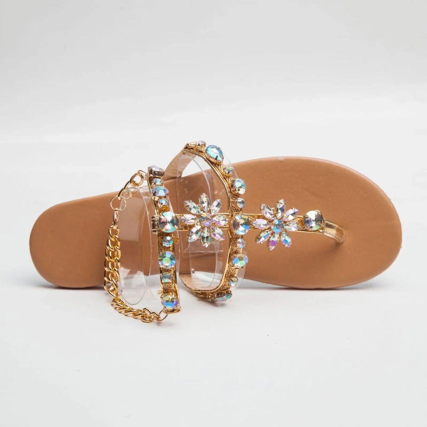 Crystal Chain Sandals