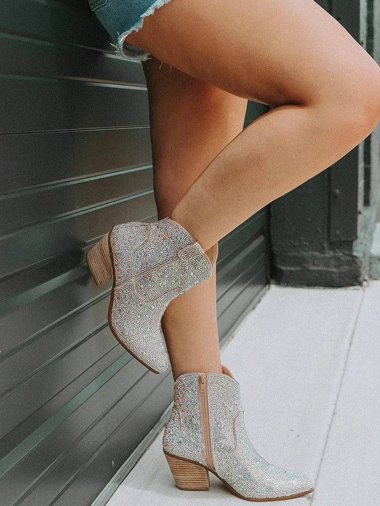 Western Cowgirl Glitter Boots