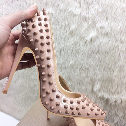 Nude Patent Stiletto Spikes