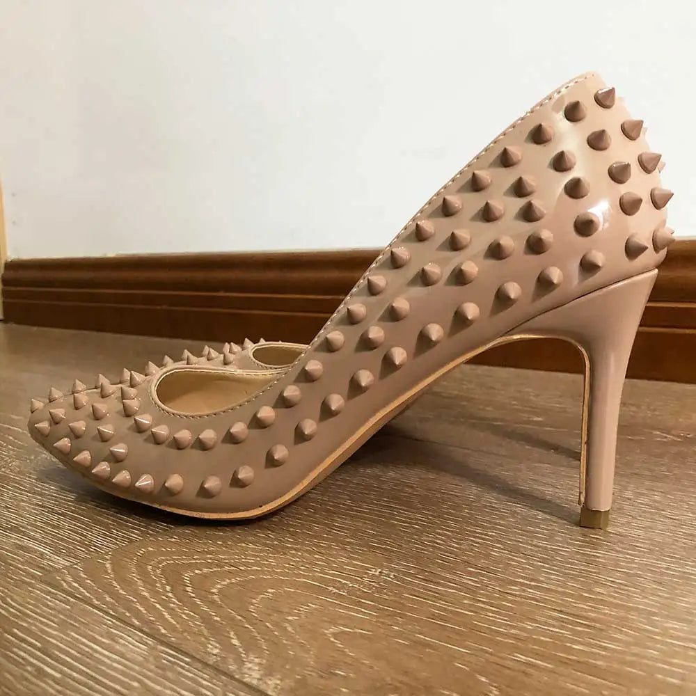 Nude Patent Stiletto Spikes