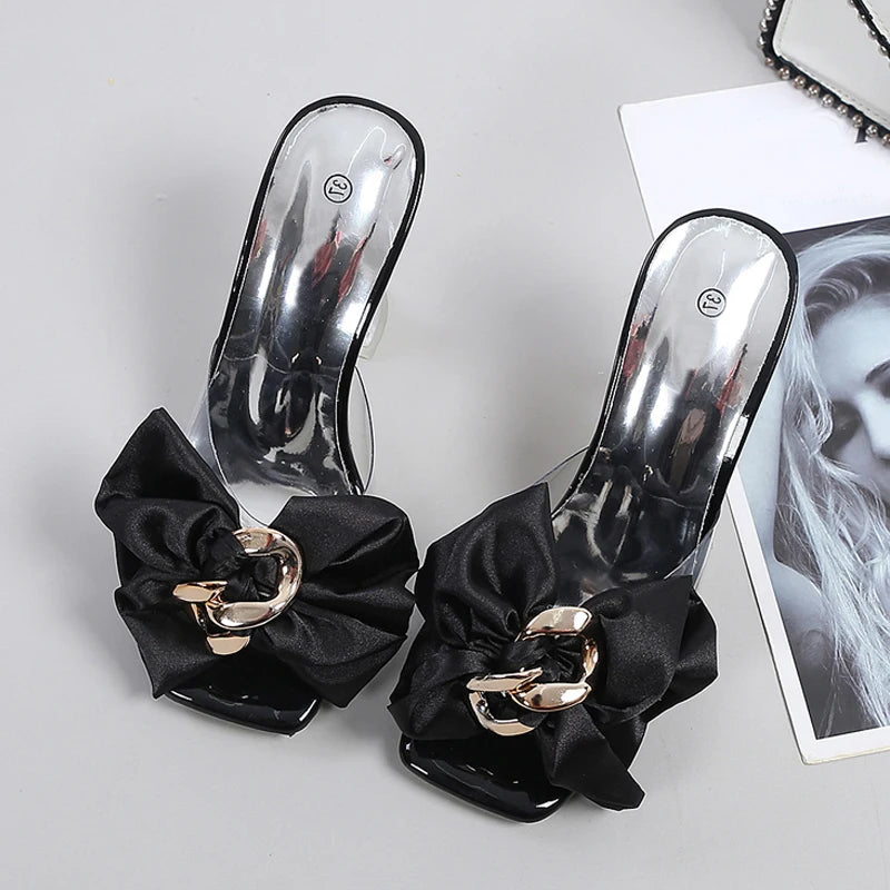 Transparent Butterfly-knot Designer Sandals