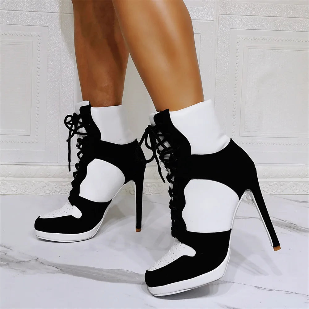 Lace-up Stiletto Boots