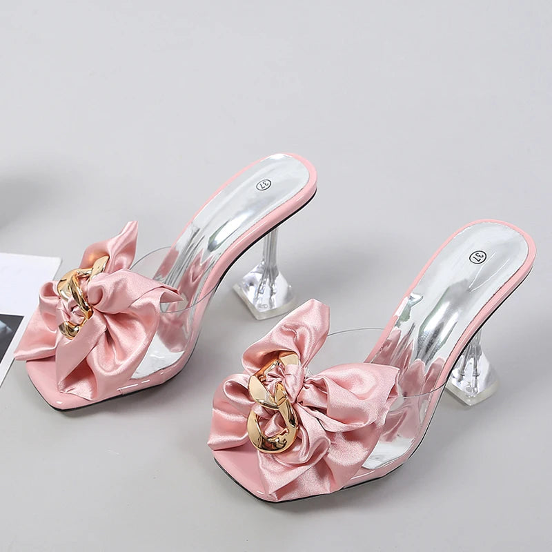 Transparent Butterfly-knot Designer Sandals