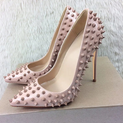 Nude Patent Stiletto Spikes