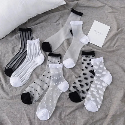 4 Pairs Fashion Tulle Mesh Sockcs