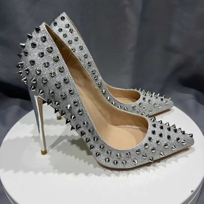 Platinum Rivet Stilettos