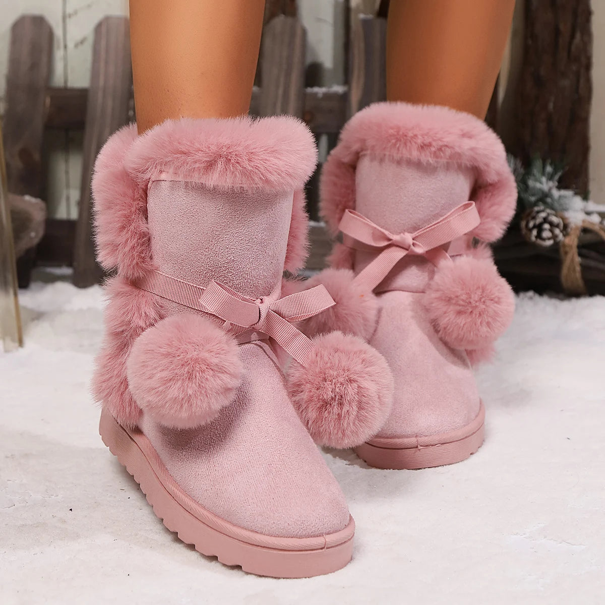 Winter Pompom Boots