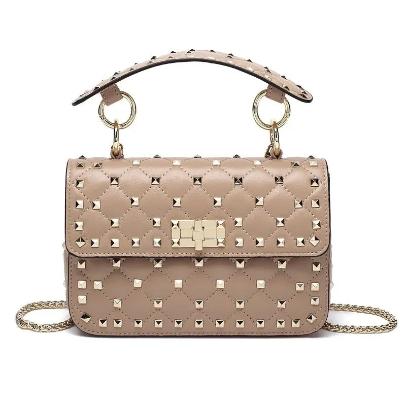 Sheepskin Leather Rivet Handbags