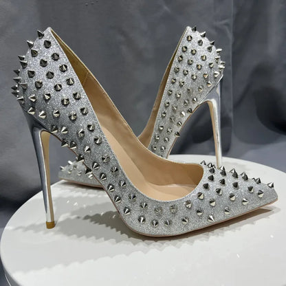 Platinum Rivet Stilettos